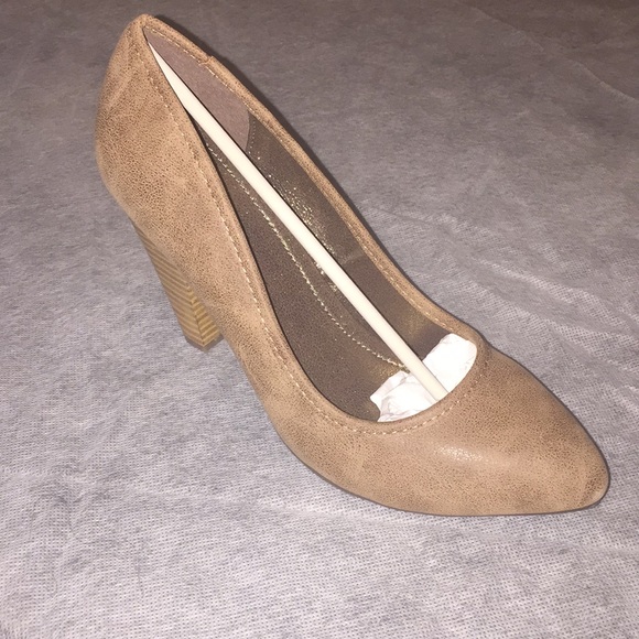 Rampage Shoes - Rampage  Taupe Leather Heels